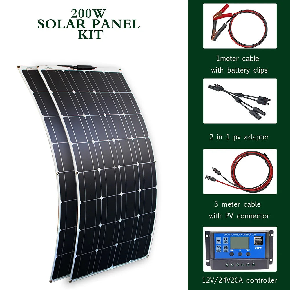 Portable Flexible Solar Panel Kit – Lightweight, Durable & Versatile for On-the-Go Power Solutions