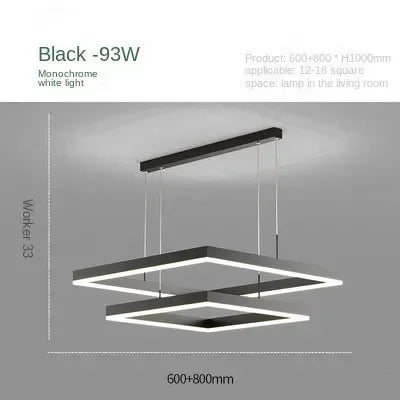 Modern Led Square chandelier Bedroom Table Dining Living Room Kitchen Island Dimmable Pendant lamp Home Decor Lusters Fixture