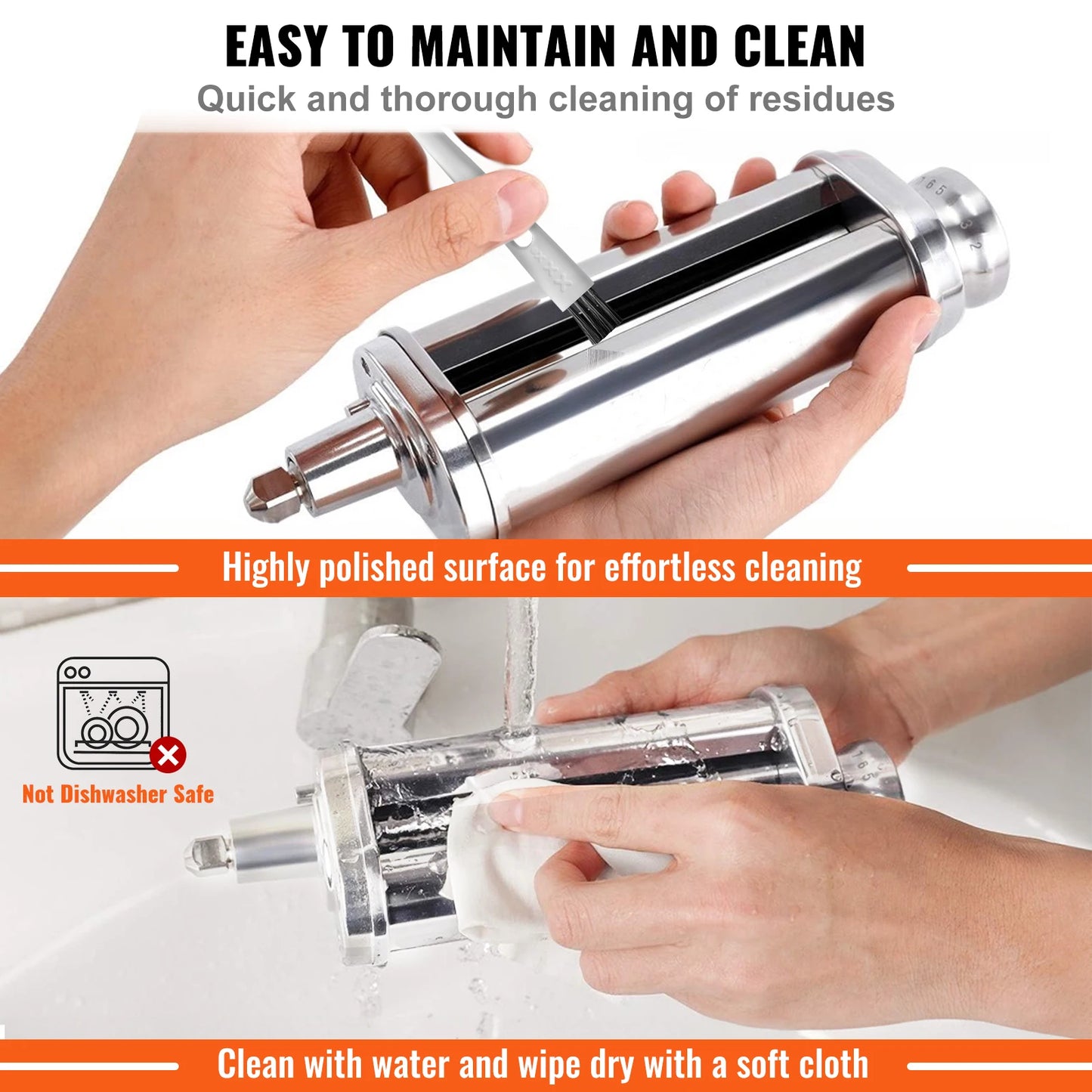 SucceBuy Pasta Attachment for KitchenAid Stand Mixer Stainless Steel Pasta Sheet Roller Attachment Pasta Maker Kitchen Aid Pasta