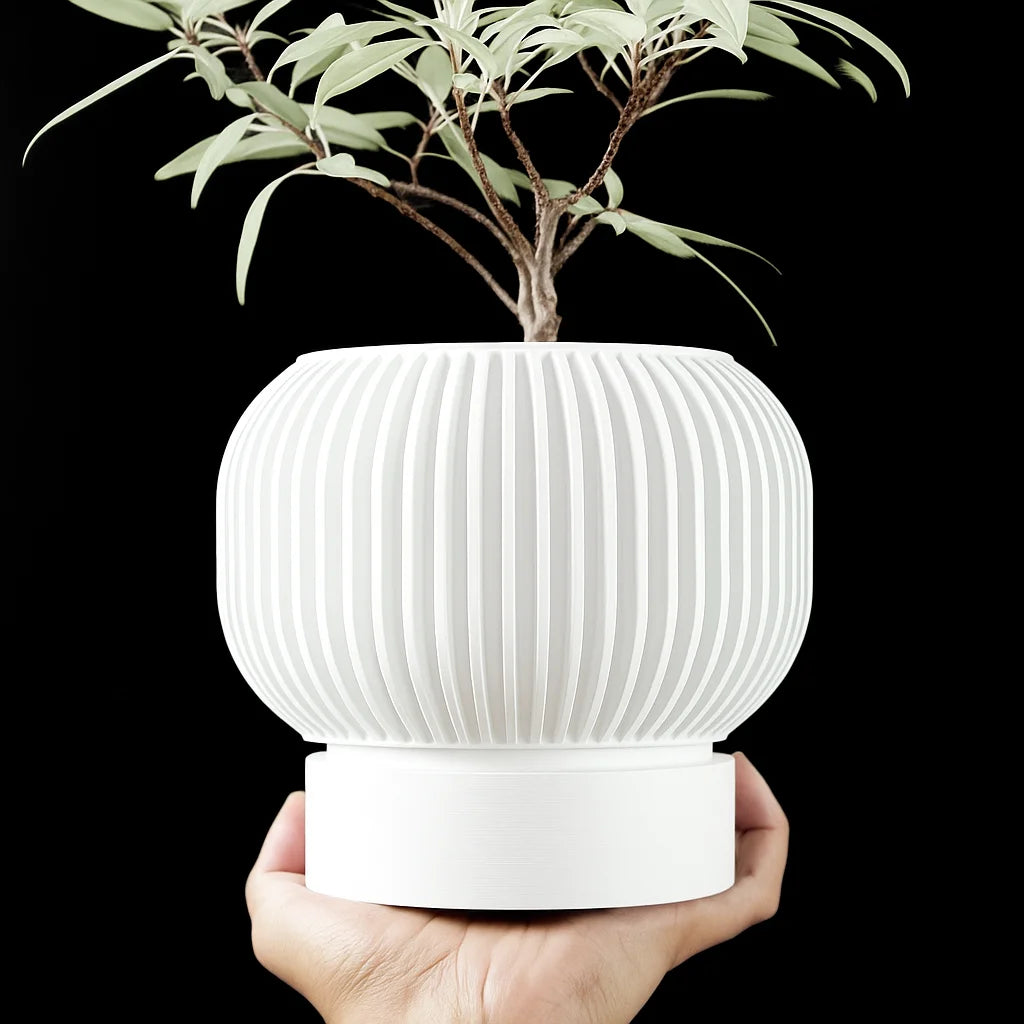 Modern Minimalist 3D Printed Plant Pot – Biodegradable Flower Planter for Home Decor, Eco-Friendly Sustainable Gift (Yuso)