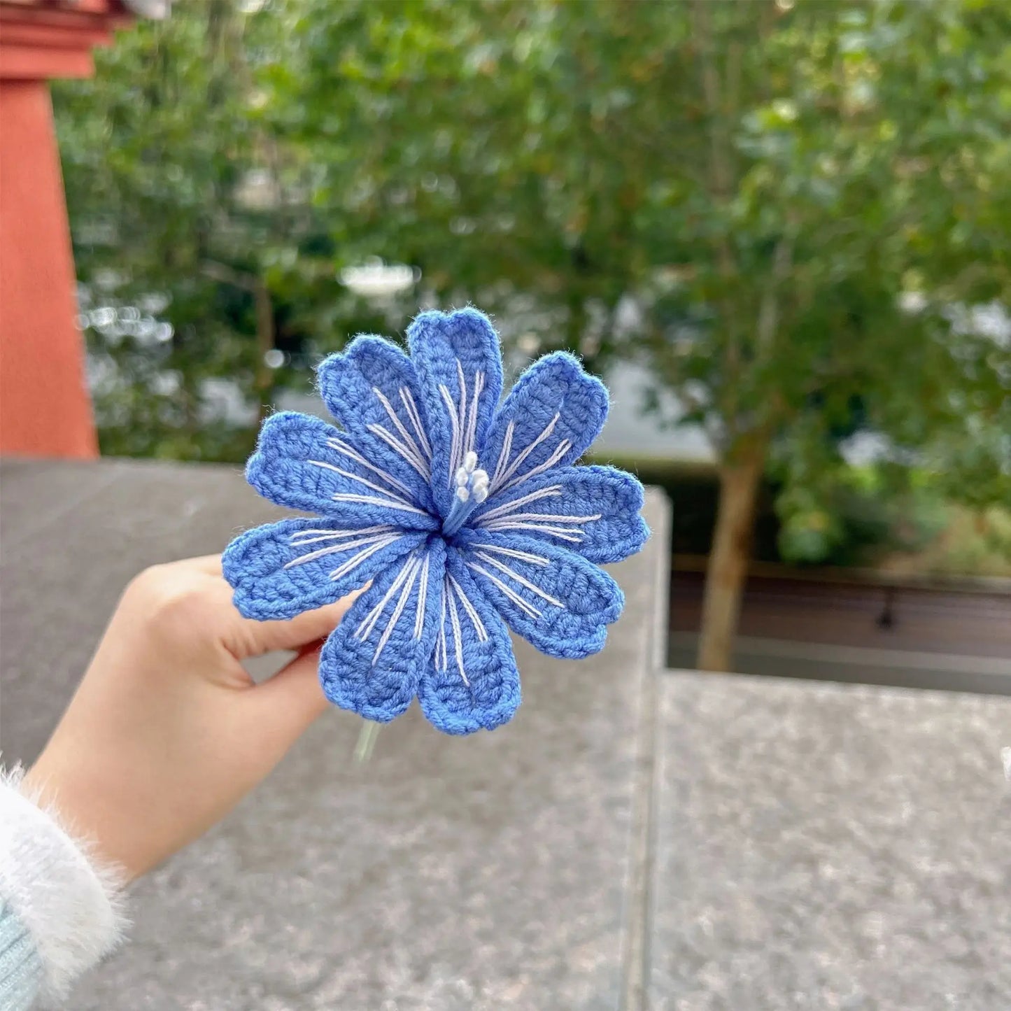 Creative Crochet Bouquet Cute Knitted Flower Lovely Artificial Flower Wedding Home Decor Valentine's Day Gifts