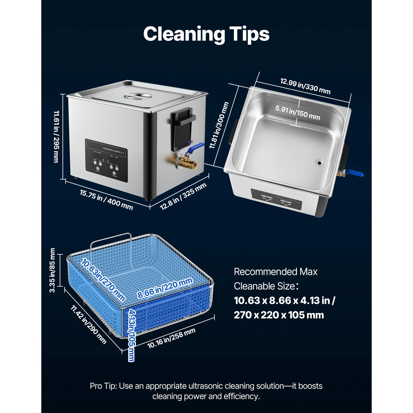 SucceBuy 6L 10L 15L 30L Ultrasonic Cleaner Stainless Steel Ultrasonic Cleaning Bath Machine for Watches Razors Jewelry Coins