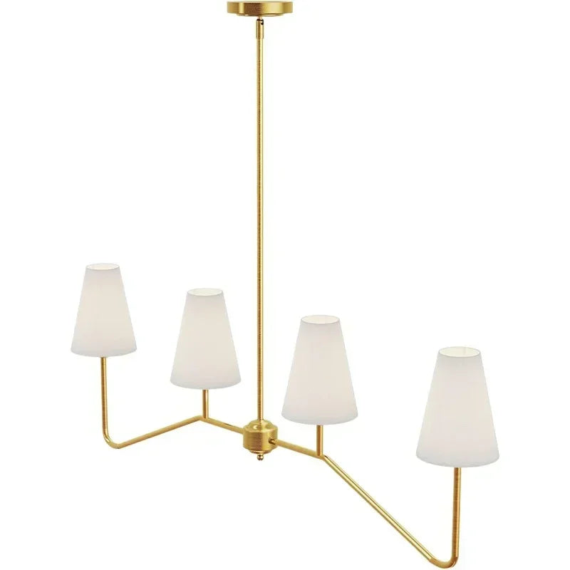 Modern Salon Home Decor Pendant Lights American Style White Linen Shades Led Lamp Living Room Dining Table Bedroom Chandeliers