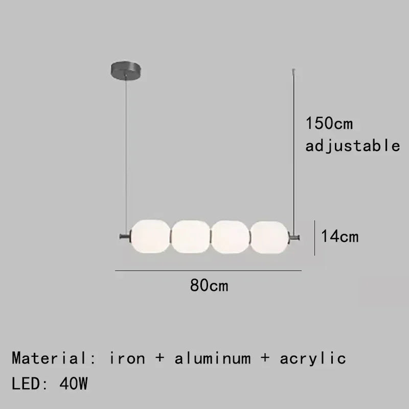 Nordic LED Minimalist Pendant Lights For Living Room Food Tables Kitchen Chandelier Home Decor Hanging Light White Fixture
