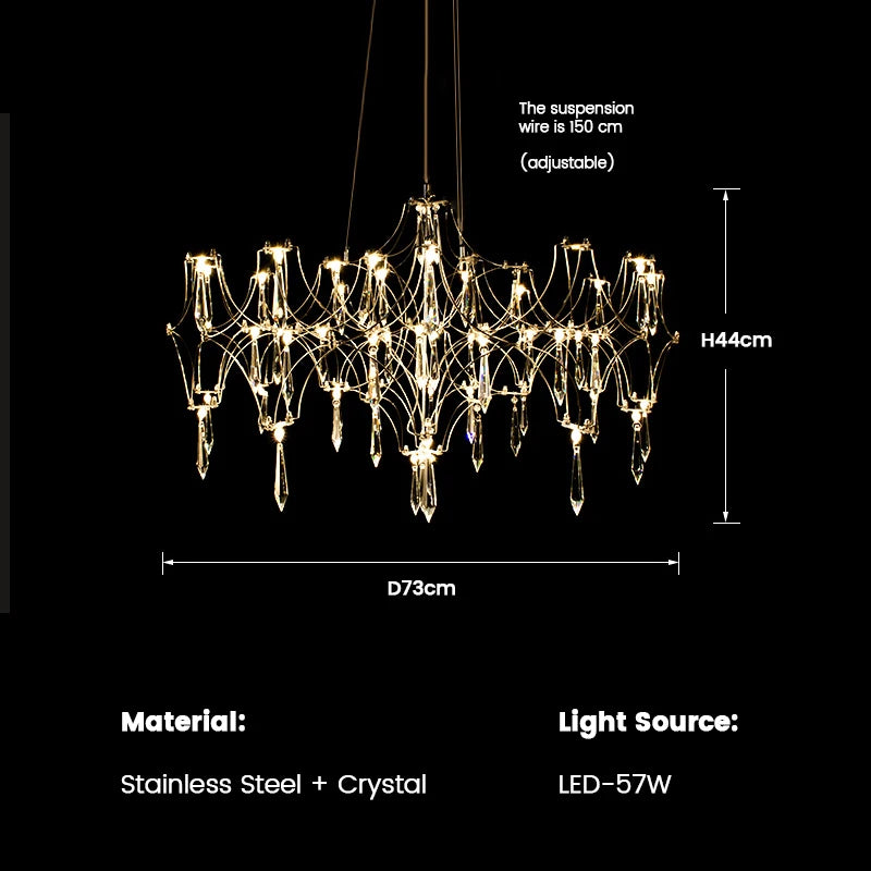 Modern Pendant Light Crystal Chandelier for Living Dining Room Bedroom Hanging Lamps For Ceiling Home Decor Lighting Chandelier