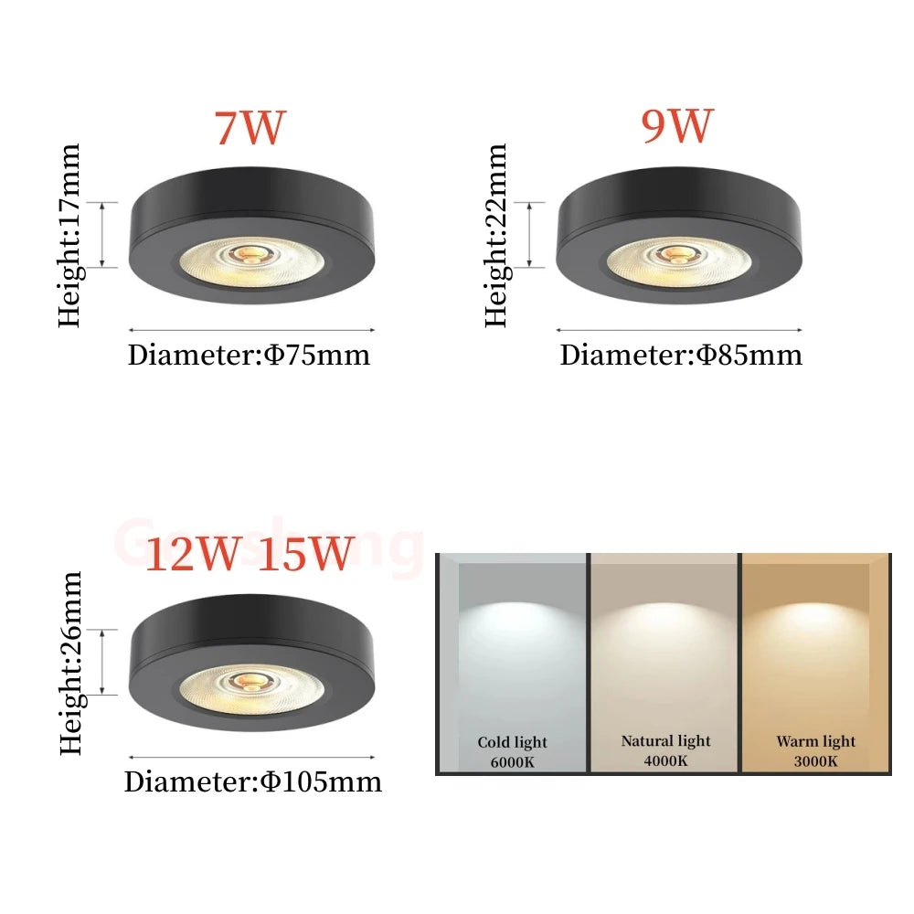 LED Ceiling Light Ultra-thin Ceiling Lamp Surface-mounted Downlight Spot light Home Decor Indoor Lighting Kitchen Wardrobe Lamps
