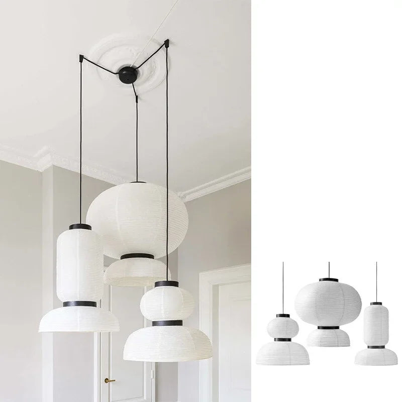 Japanese Rice Paper Wabi Sabi Hanging Pendant Lamp,nordic Suspension Luminaire Lampen Dining Living Room Island LED Home Decor