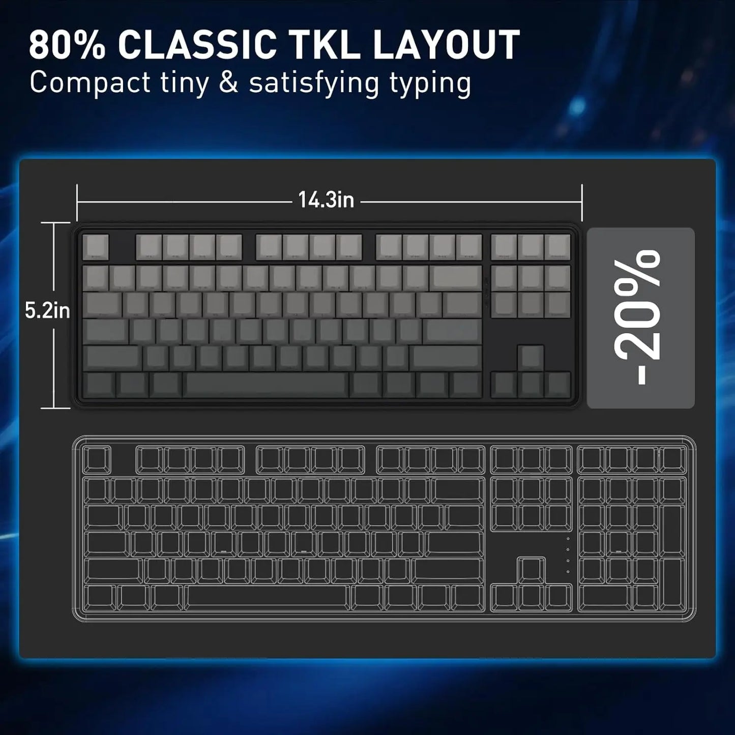 Redragon HE Rapid Trigger Gaming 87 Keys TKL Wired Mechanical Keyboard,Hyper-Fast Actuation Hall Effect Magnetic Switch