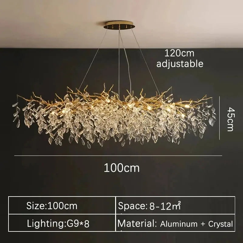 Modern Luxury Home Decor Crystal Chandelier For Kitchen Island Dining Tables Living Rooms Pendant Lamps Indoor Lighting Fixture