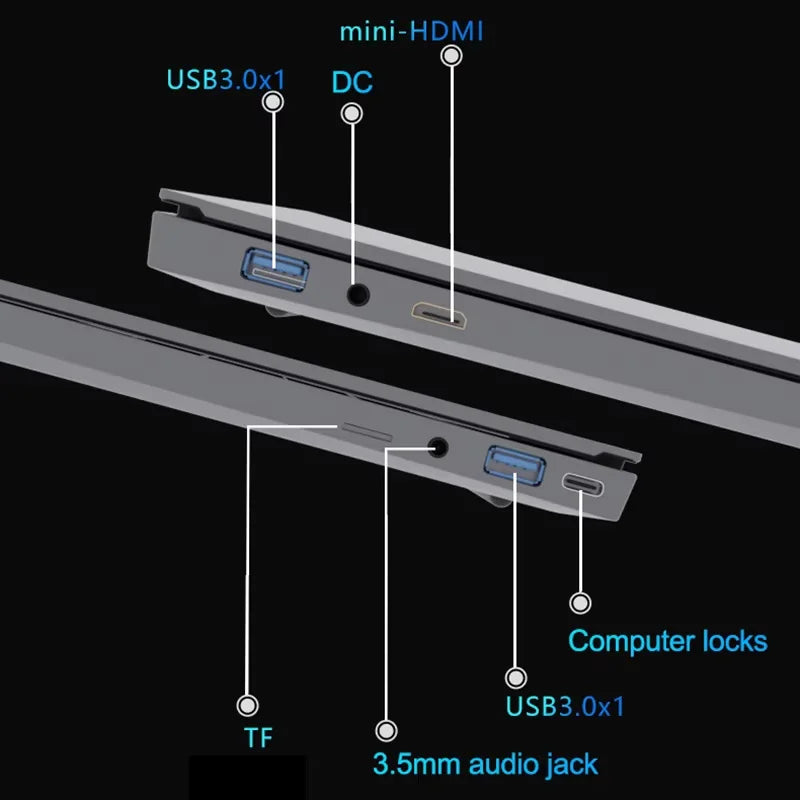 Windows 11 Pro 15.6" Ultra Slim Laptop intel Core i9-9900U 16GB RAM 1/2TB SSD Fingerprint Unlock Office game Backlight Laptop