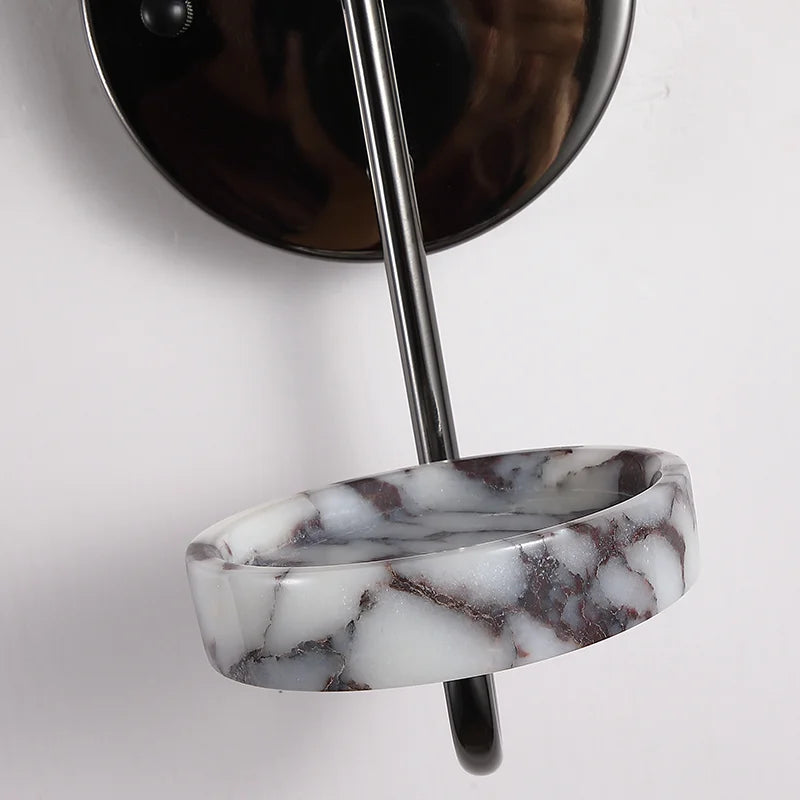 Modern Luxury Marble Wall Sconce Candle Holder Natural Stone Wall Lamp for Bedroom Living Room Home Decor Bedside Lighting