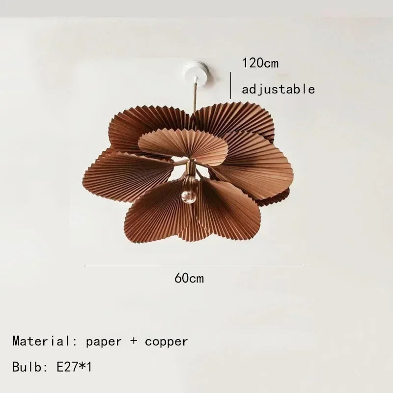WinfordoFlower Leaf Shape Hanging Chandelier Light Paper Pendant Lamp for Restaurant Kitchen BedroomDining Room Home Decor