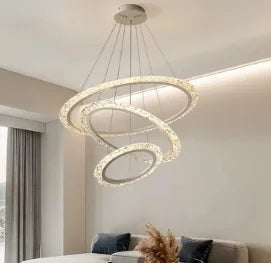Restaurant Nordic Muti-Ring Metal LED Pendant Lights Luxury Minimalist Grand Home Decor Living Room Hotel Villa Lobby Chandelier