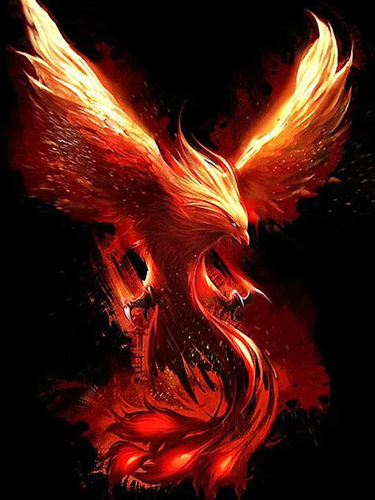 HUACAN 5D Phoenix Diamond Embroidery Animal Full Square Round Painting Bird Mosaic Rhinestone Pictures Home Decor