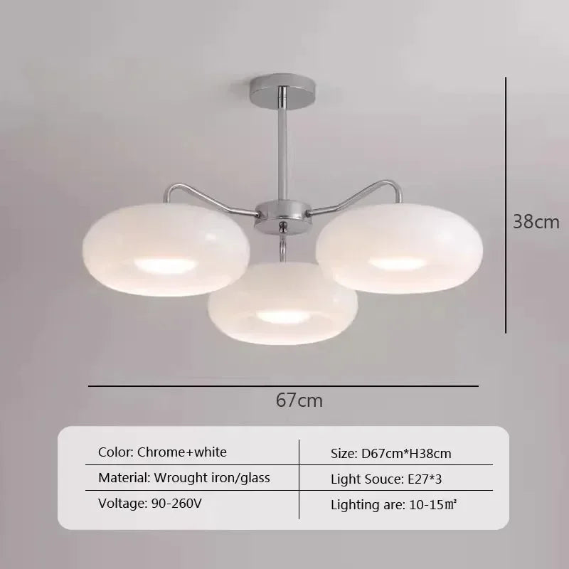 France Style Retro Antique Orange Glass Chandelier Bauhaus Medieval Ceiling Light Dining Room Bedroom Home Decor Light