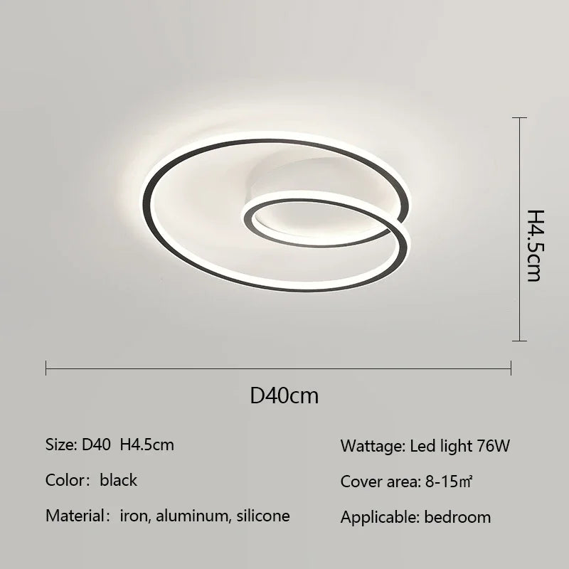 Modern Minimalism Round Bedroom Ceiling Light Creative Aluminum Dimmable Study Room Led Lamp Lighting Home Decor Luster Fixtures