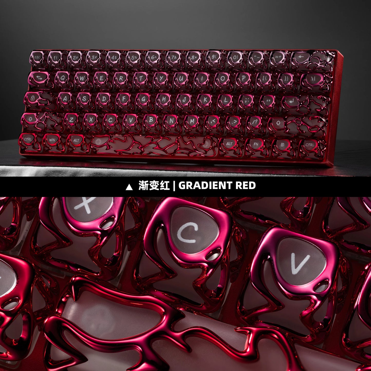 Venom Theme Keycap 120key PBT+PC Custom Translucent Keyboard Cap SOA Profile Gaming KeyCap for Mechanical Keyboard Accessories