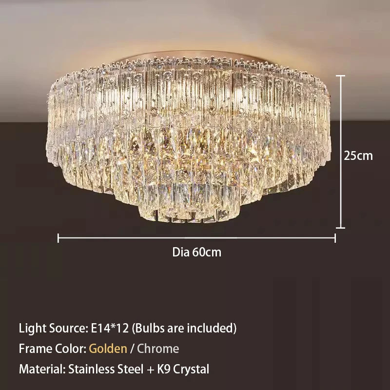 Crystal Rectangle Big Ceiling Lights LED Ceiling Chandelier Living Room Led Lamparas Para Techo Lighting for Lustre Home Decor