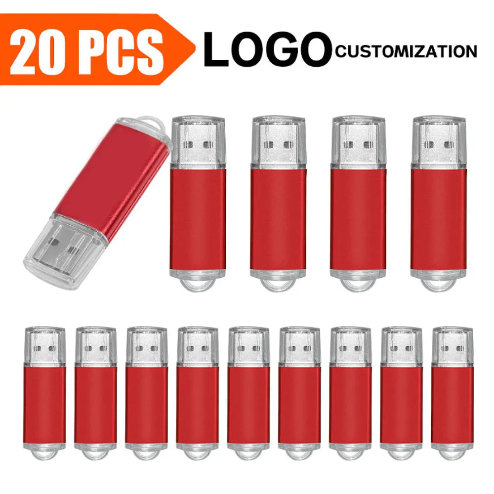 Free Custom Logo 20PCS/lot Pen Drive 8GB 4GB 2GB 1GB USB Flash Drive 16GB Flash Disk 128MB 256MB 512MB Memory Flash Disk 2.0