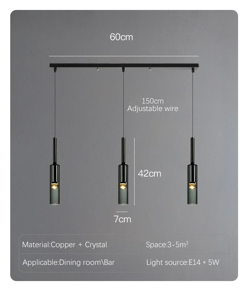 Nordic Minimalist LED Glass Chandelier Ceiling Pendant Lamp Bedroom Bedside Bar Counter Home Decor Lighting Fixtures