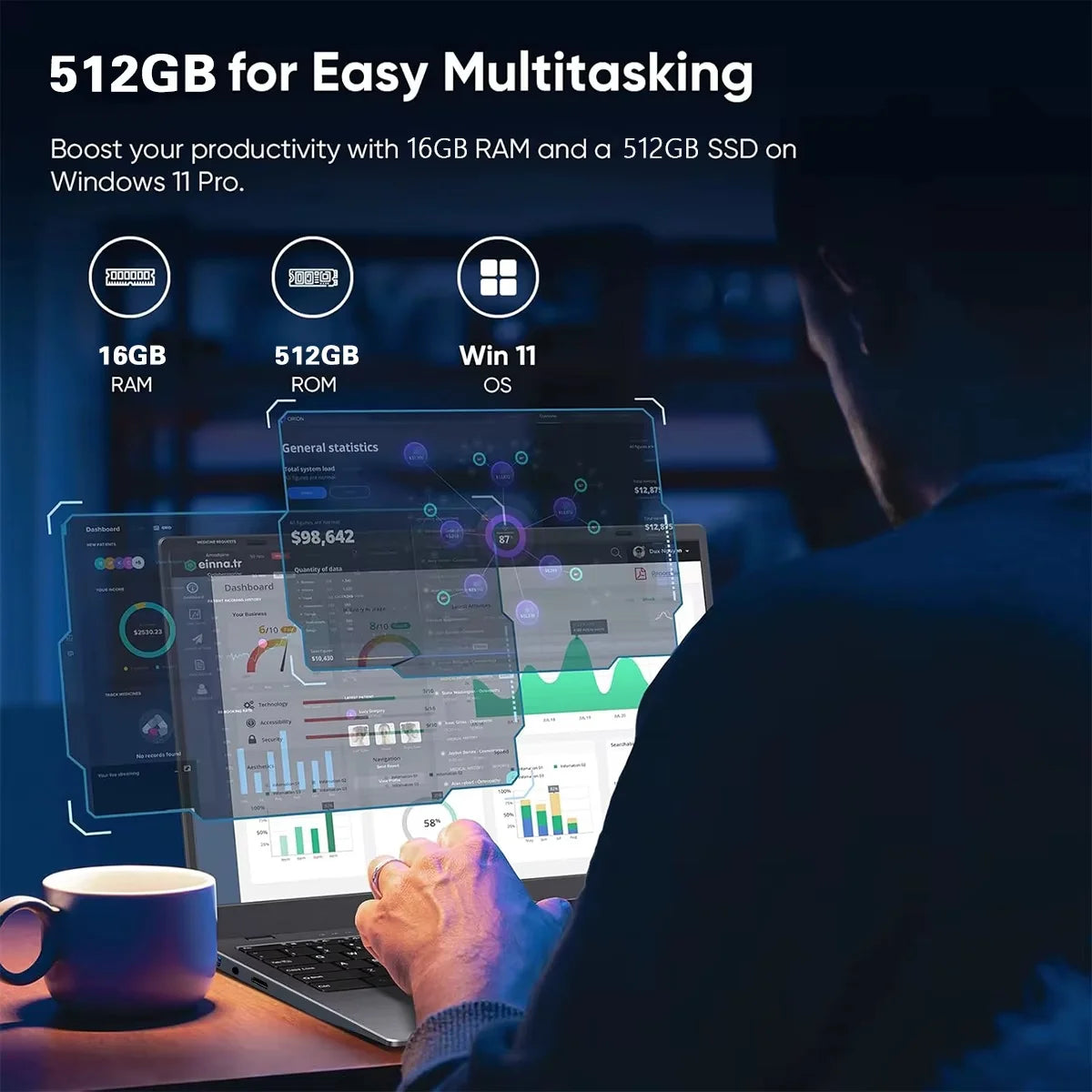 15.6" Notebook Laptop Windows 11 Intel Core i9 9900 16GB RAM 1TB 2TB SSD Fingerprint Unlock 4K Study Office Computer PC Backlit laptop