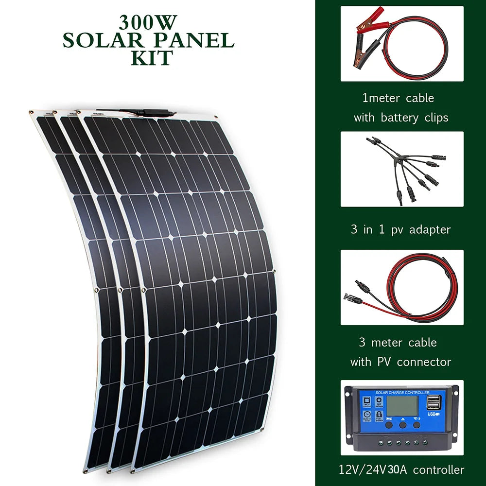 Portable Flexible Solar Panel Kit – Lightweight, Durable & Versatile for On-the-Go Power Solutions