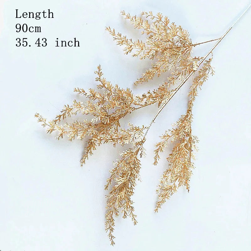 Artificial Gold Leaf Wedding Decoration Flower Fake Plants Branch Flowers Arrangement Material Christmas Home Decor Accessories