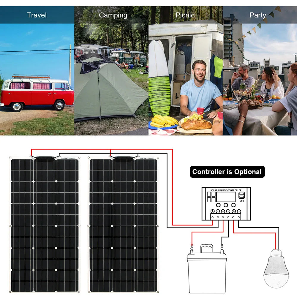 Portable Flexible Solar Panel Kit – Lightweight, Durable & Versatile for On-the-Go Power Solutions