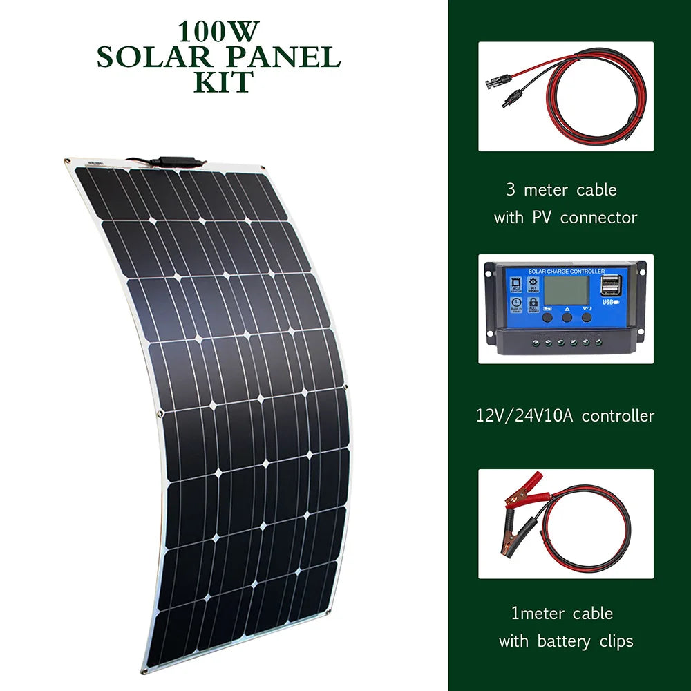 Portable Flexible Solar Panel Kit – Lightweight, Durable & Versatile for On-the-Go Power Solutions