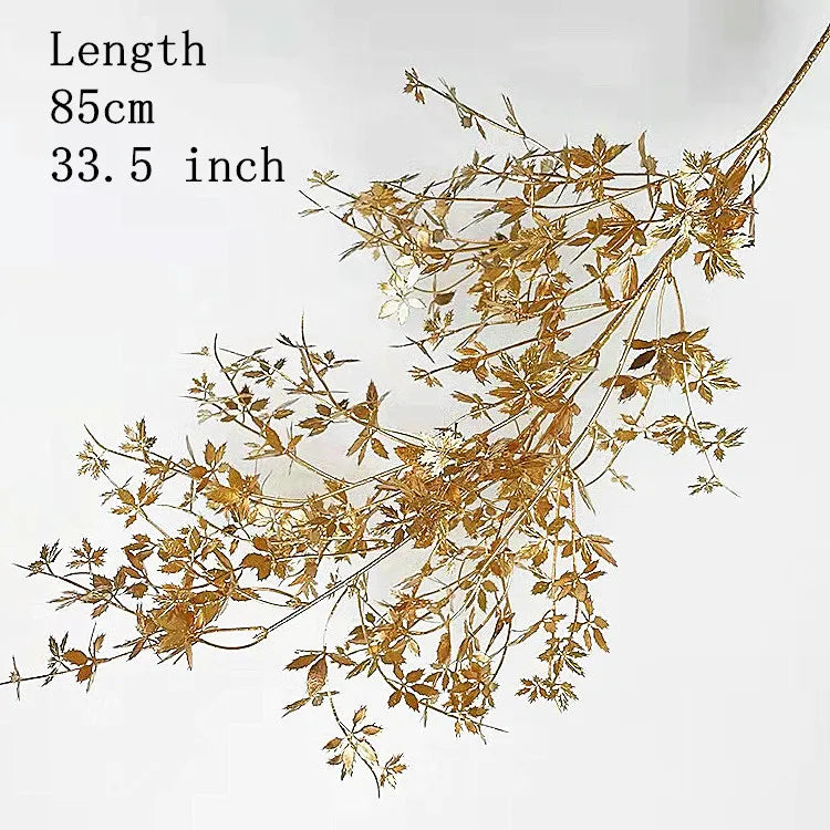 Artificial Gold Leaf Wedding Decoration Flower Fake Plants Branch Flowers Arrangement Material Christmas Home Decor Accessories