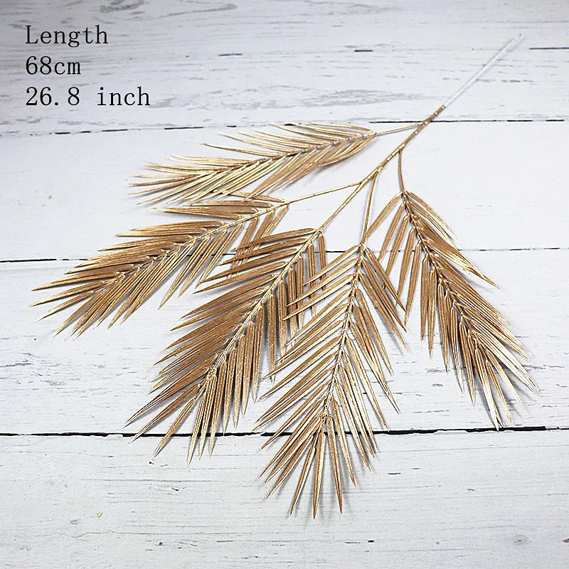 Artificial Gold Leaf Wedding Decoration Flower Fake Plants Branch Flowers Arrangement Material Christmas Home Decor Accessories