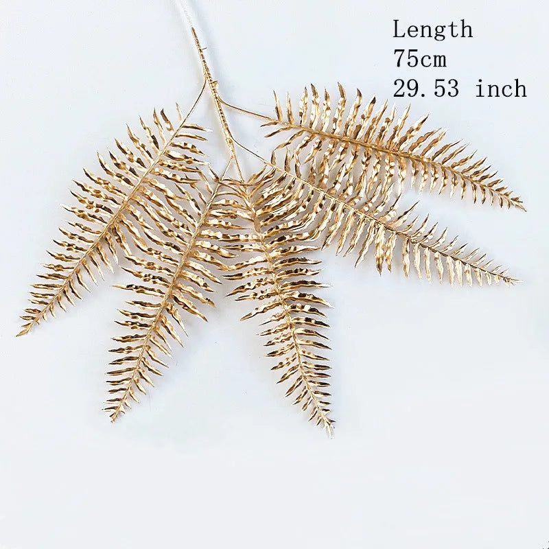 Artificial Gold Leaf Wedding Decoration Flower Fake Plants Branch Flowers Arrangement Material Christmas Home Decor Accessories