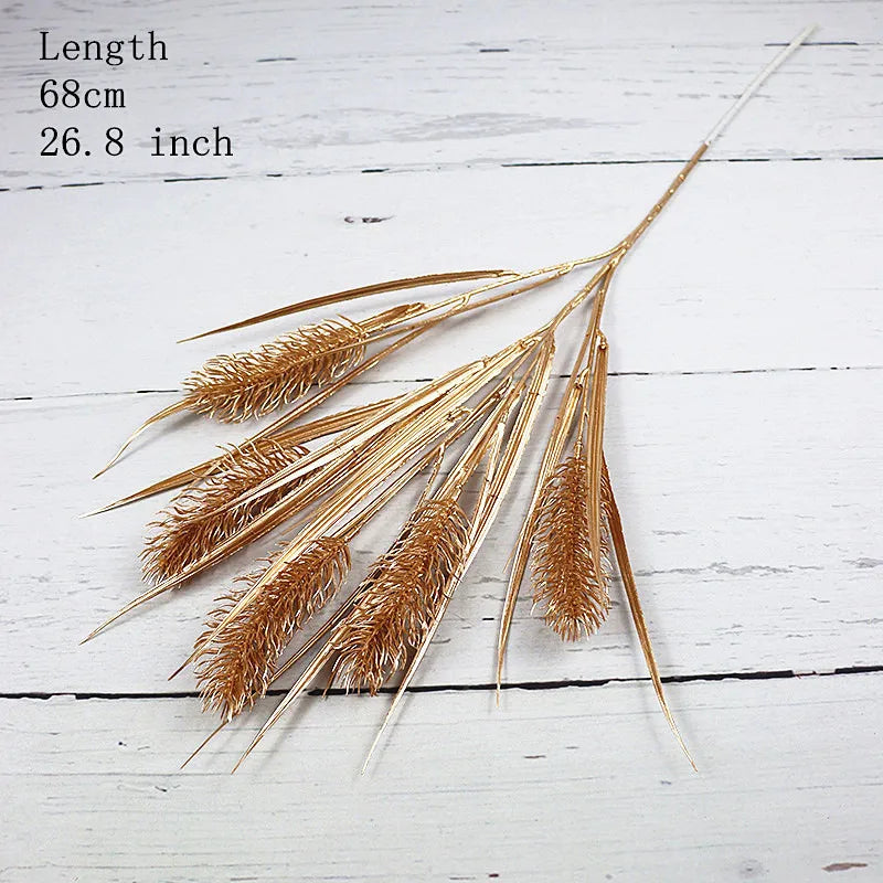 Artificial Gold Leaf Wedding Decoration Flower Fake Plants Branch Flowers Arrangement Material Christmas Home Decor Accessories