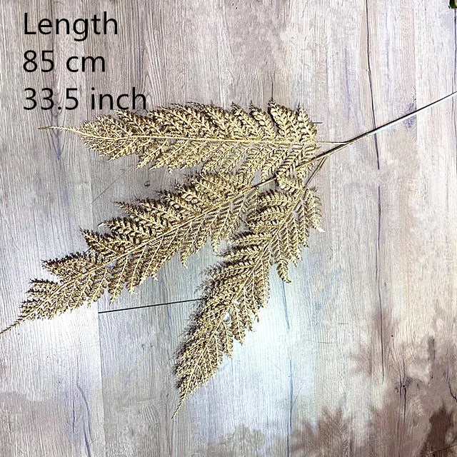 Artificial Gold Leaf Wedding Decoration Flower Fake Plants Branch Flowers Arrangement Material Christmas Home Decor Accessories