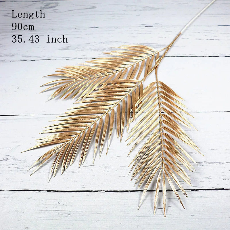 Artificial Gold Leaf Wedding Decoration Flower Fake Plants Branch Flowers Arrangement Material Christmas Home Decor Accessories
