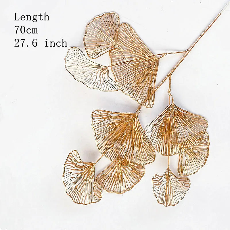 Artificial Gold Leaf Wedding Decoration Flower Fake Plants Branch Flowers Arrangement Material Christmas Home Decor Accessories