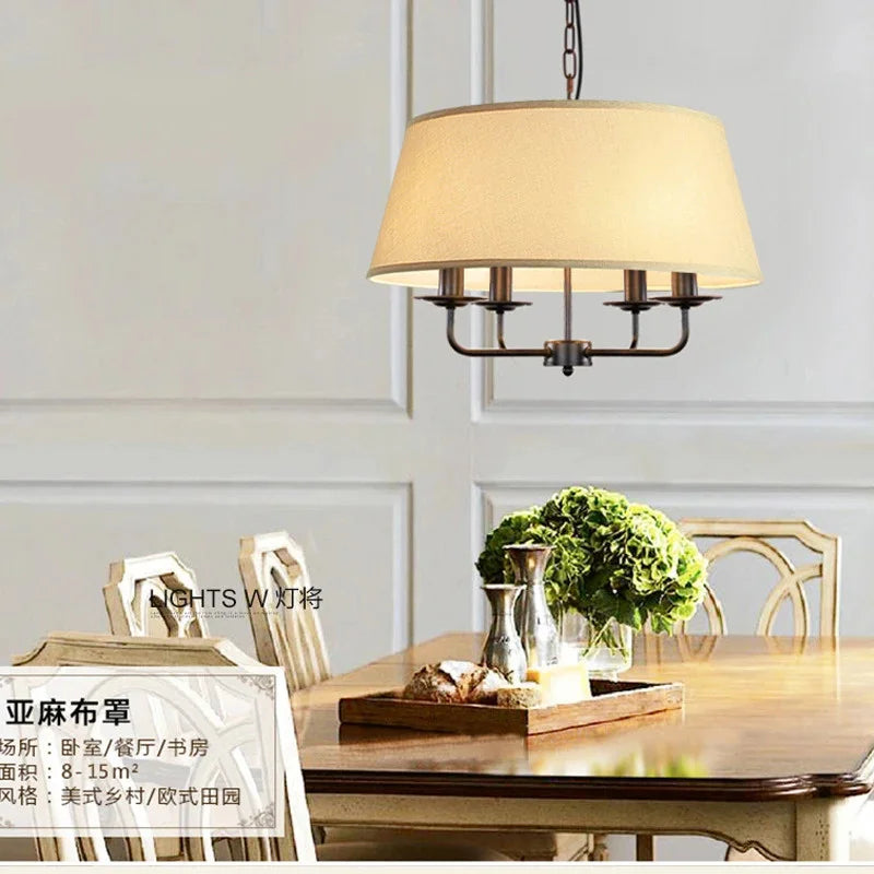 American Retro Living Room Pendant Lights Home Decor Hanging Lamp Dining Room Modern Led Light Fixtures Suspension Luminaire