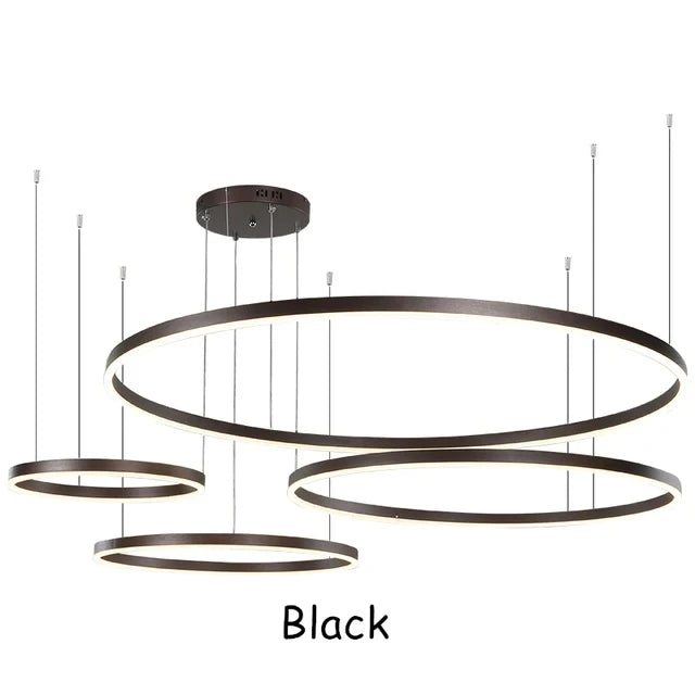 Modern Led Ceiling Chandelier home decor Brushed Rings Mounted For Bedroom Living Room Hanging Lamp Lustre Indoor Lighting