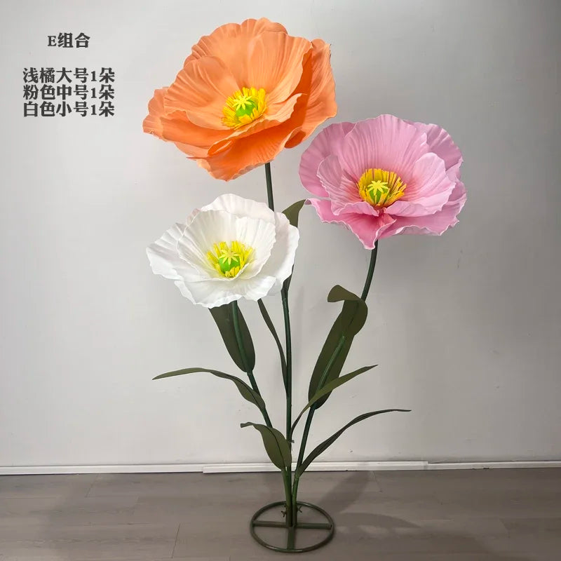3PCS Large Paper Flowers Giant Artificial Flower Wedding Decoration Customized Artificial Flower Window Display Party Home Decor