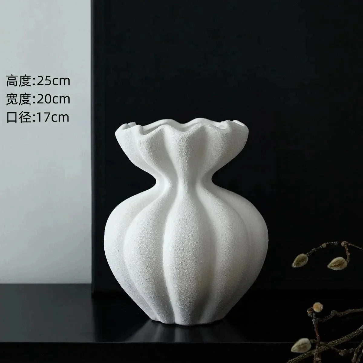 French Ceramic Vase Minimalist Floral Vessel Table Centerpiece Home Decor For Women Gift For Anniversary Birthday