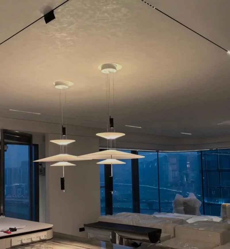 Nordic Flying Saucer LED Chandelier Personality Home Decor Hanging Lamp Dining Table Bar Living Room Artistic UFO Pendant Lamp