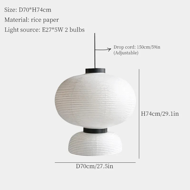 Japanese Rice Paper Wabi Sabi Hanging Pendant Lamp,nordic Suspension Luminaire Lampen Dining Living Room Island LED Home Decor