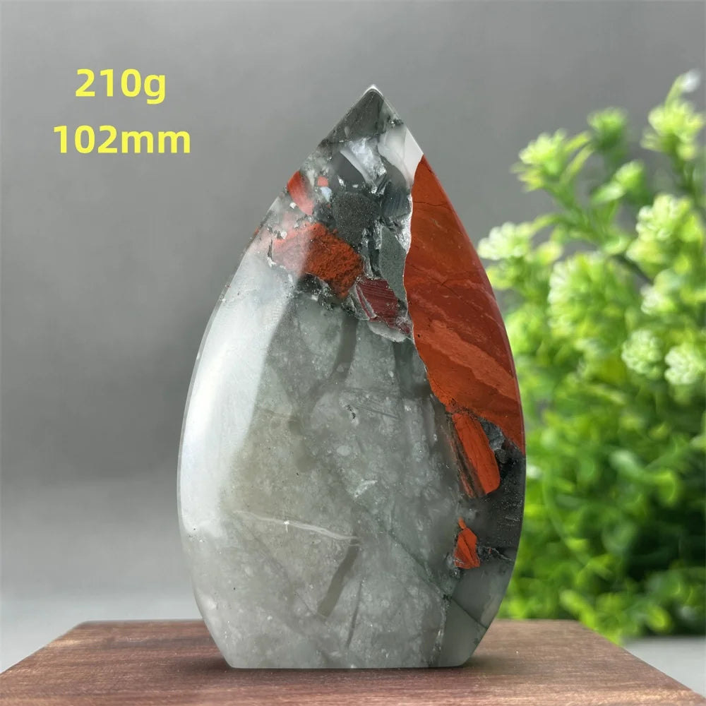 Natural Beautiful Blood Stone Free Form Torch Reiki Healing Energy Spiritual Meditation Witchcraft Exorcism Home Decor
