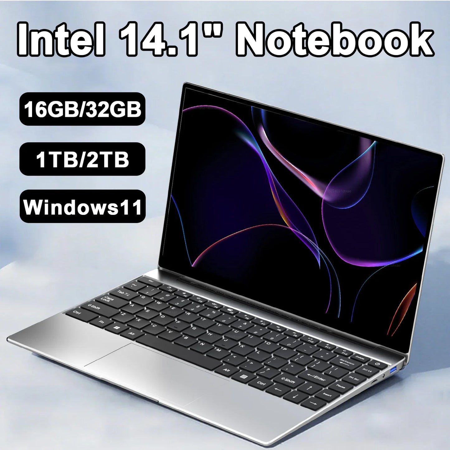 2026 Powerful 14.1 Inch FHD Gaming Laptop Windows 11 1920*1080 Display Intel Notebook PC DDR4 16GB 32GB 2TB SSD