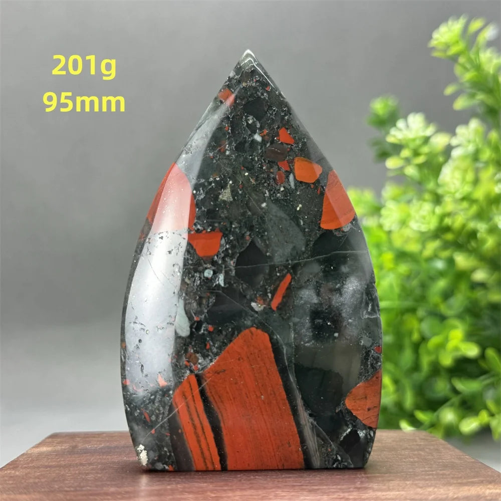 Natural Beautiful Blood Stone Free Form Torch Reiki Healing Energy Spiritual Meditation Witchcraft Exorcism Home Decor