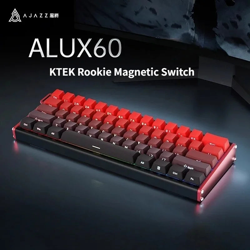 AJAZZ ALUX60 Aluminum Magnetic Mechanical Keyboard 0.125ms Latency RT 0.01mm 8K Rapid Trigger Gaming HotSwap Gamer Keyboard