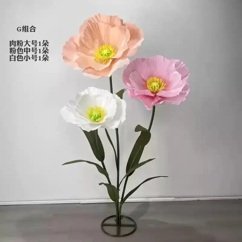 3PCS Large Paper Flowers Giant Artificial Flower Wedding Decoration Customized Artificial Flower Window Display Party Home Decor