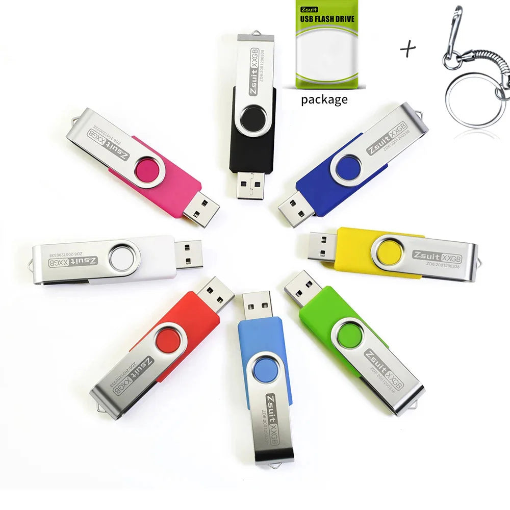 Zsuit 10 Pcs Free Custom USB Flash Drives 4GB 8GB 16GB Pen Drive 32GB 64GB 128GB USB Sticks Pendrive 512MB Gift Memory Stick USB