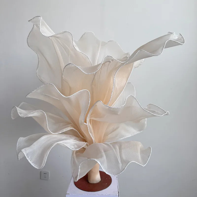 2Pcs Handmade Organza Table Flower Artistic Yarn Floral Ornament Artificial Flower for Window Display Shooting Prop Home Decor