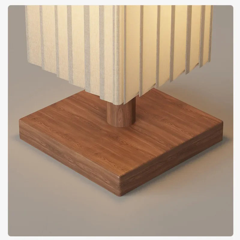 Fabric Wood LED Floor Lamp Decorative Standing Night Light for Living Room Sofa Side Bedroom Bedside Home Decor